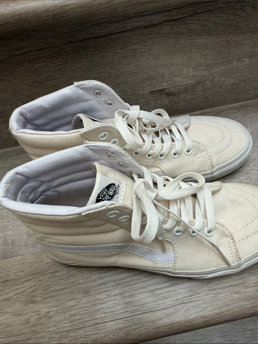 Vans High Top Canvas Sneakers in Off-White - Picture 2 of 5